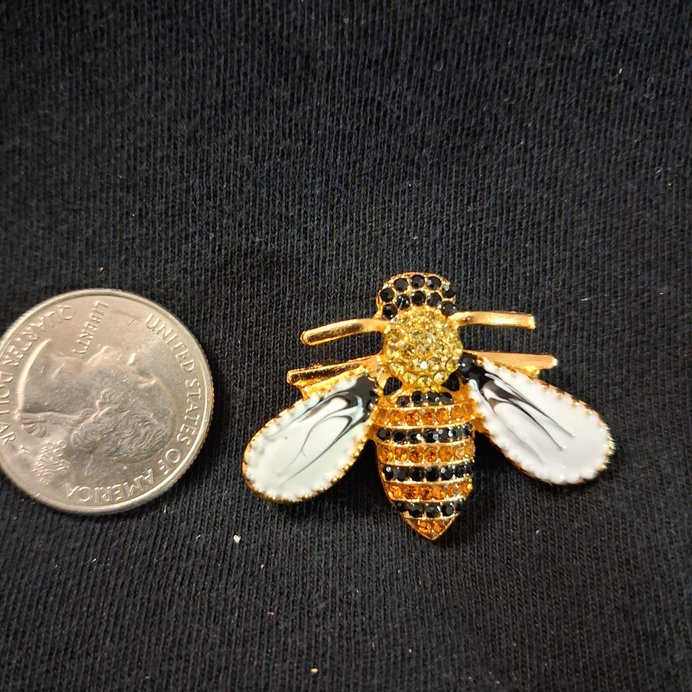 Gold and Black Bee Brooch